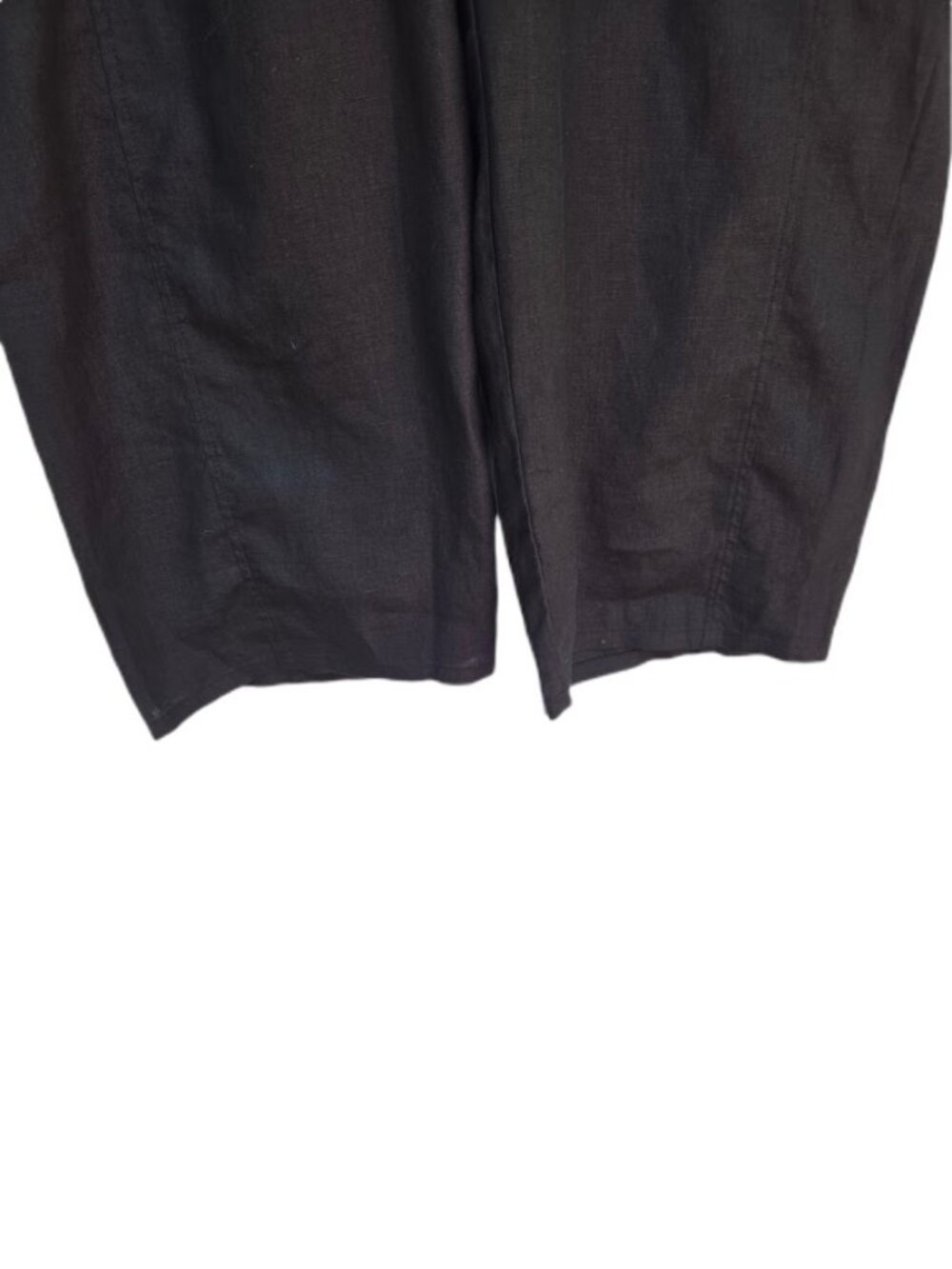 Eileen Fisher Organic Linen Wide Trouser Pant Black M - Picture 4 of 11